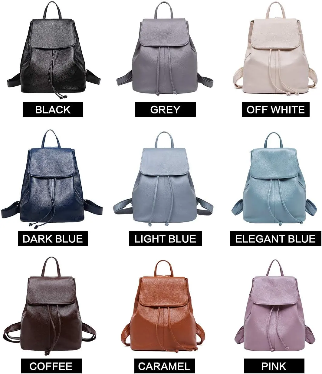 BOYATU Leather Backpack Purse for Women: Ladies Travel Fashion Back Pack - Genuine Leather Bag Casual Handbags for Work (Coffee Brown)