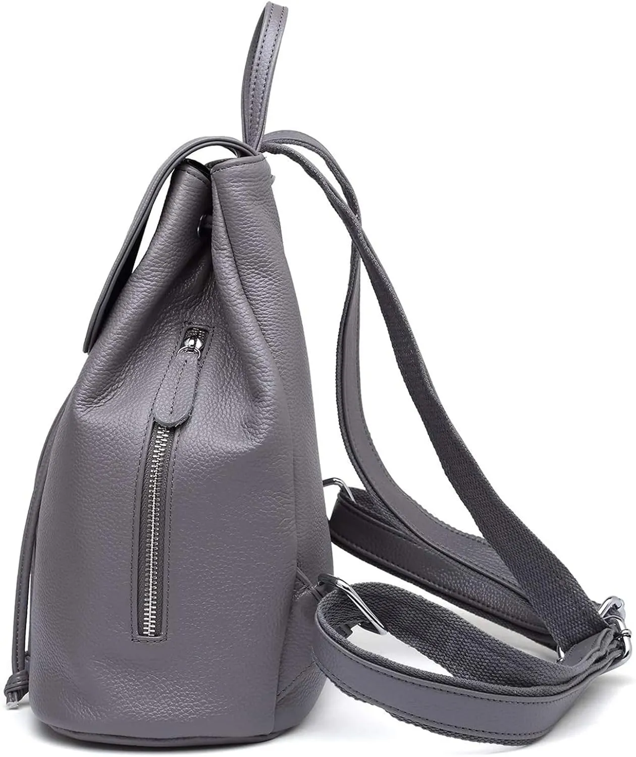 BOYATU Leather Backpack Purse for Women: Ladies Travel Fashion Back Pack - Genuine Leather Bag Casual Handbags for Work (Grey)