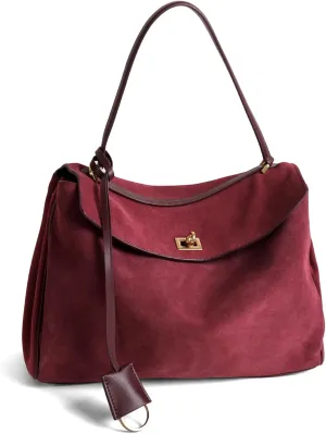 BOYATU Leather Suede Tote Bag for Women: Genuine Leather Shoulder Handbag - Large Suede Purse Satchel Bag