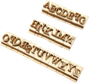 Brass Stamping Die Mold Flexible Letters Numbers Alphabets Symbols DIY Die Stamp Mold for Hot Foil Stamping Machine (Upper case Letter)