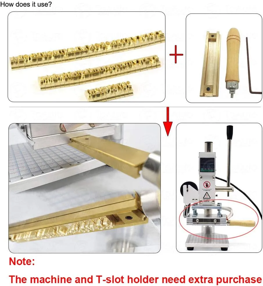 Brass Stamping Die Mold Flexible Letters Numbers Alphabets Symbols DIY Die Stamp Mold for Hot Foil Stamping Machine (Upper case Letter)