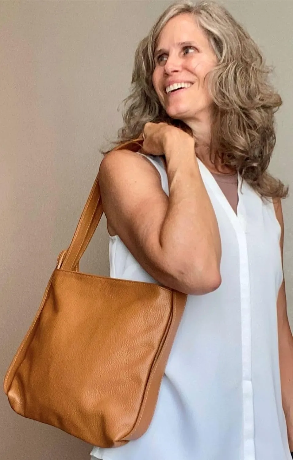Bria Convertible Leather Backpack Purse - Soft Casual Travel Shoulder Bag