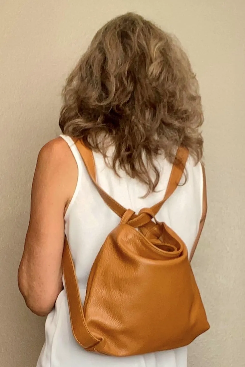 Bria Convertible Leather Backpack Purse - Soft Casual Travel Shoulder Bag
