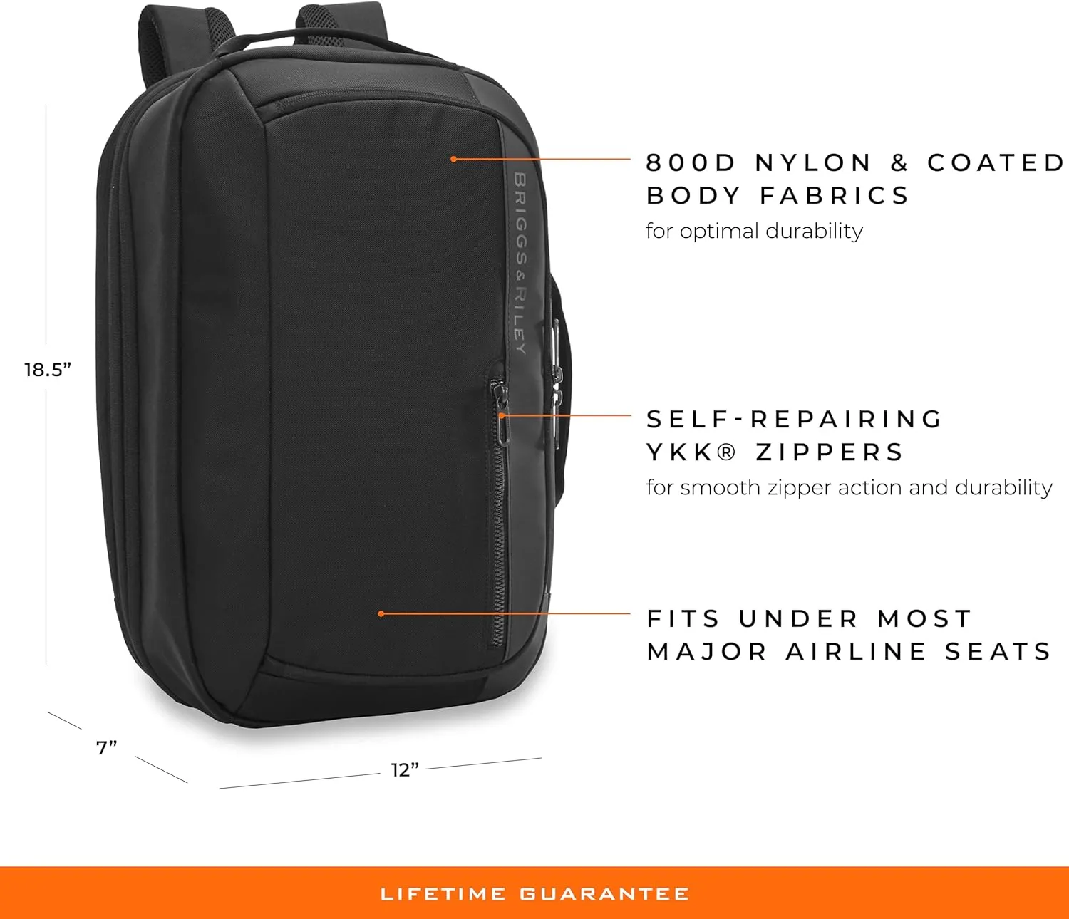 Briggs & Riley Convertible Backpack Duffle Bag - Carry On for Men & Women, Use for Travel, Gym, or Work, Overnight Weekend Luggage with Shoulder Strap, Laptop Compartment - ZDX Collection, Black