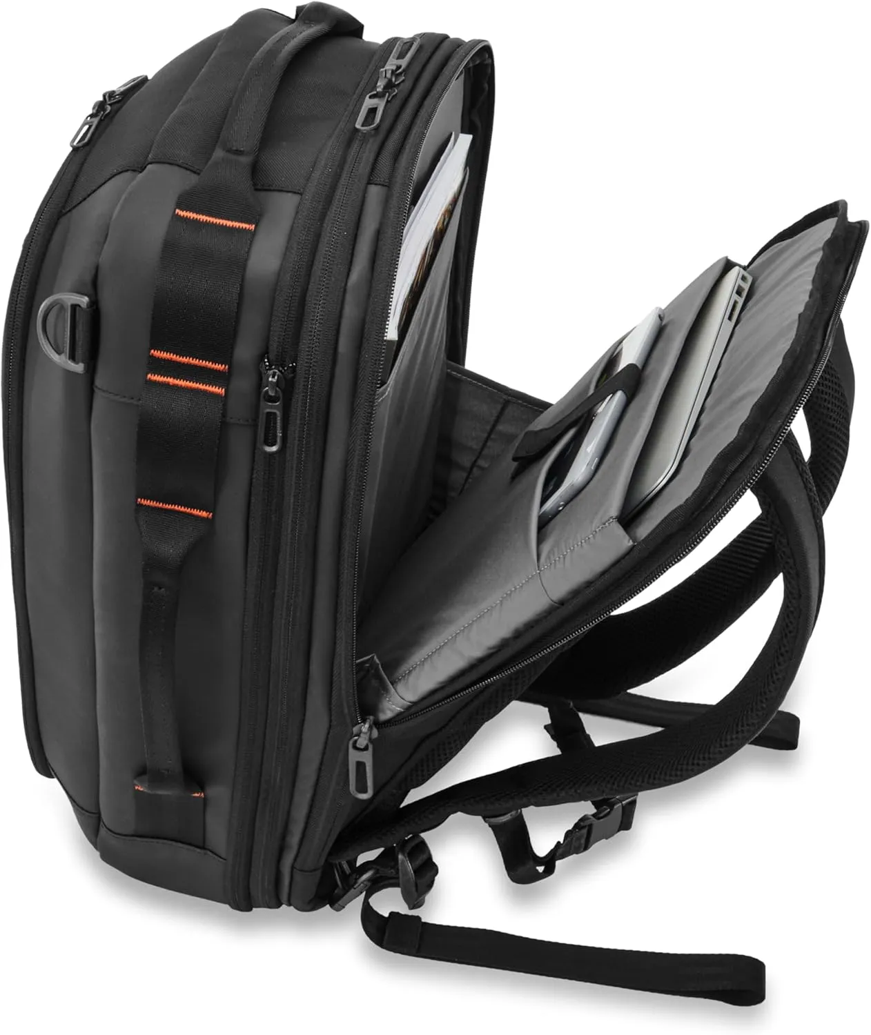 Briggs & Riley Convertible Backpack Duffle Bag - Carry On for Men & Women, Use for Travel, Gym, or Work, Overnight Weekend Luggage with Shoulder Strap, Laptop Compartment - ZDX Collection, Black