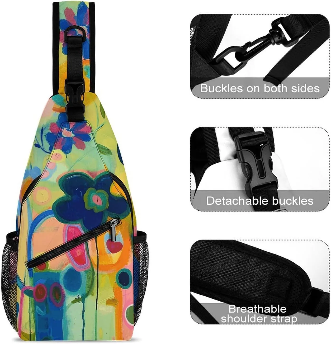 Bright Light Yellow Sling Bag Crossbody Bags Cross Body Bag Fanny Packs Chest Bags Sling Purses for Travel