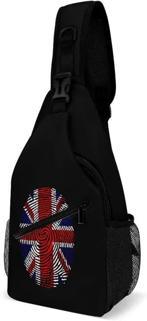 Britain Flag Finger Crossbody Bag Multipurpose Over Shoulder Sling Backpack Travel Chest Side Pouch Daypack