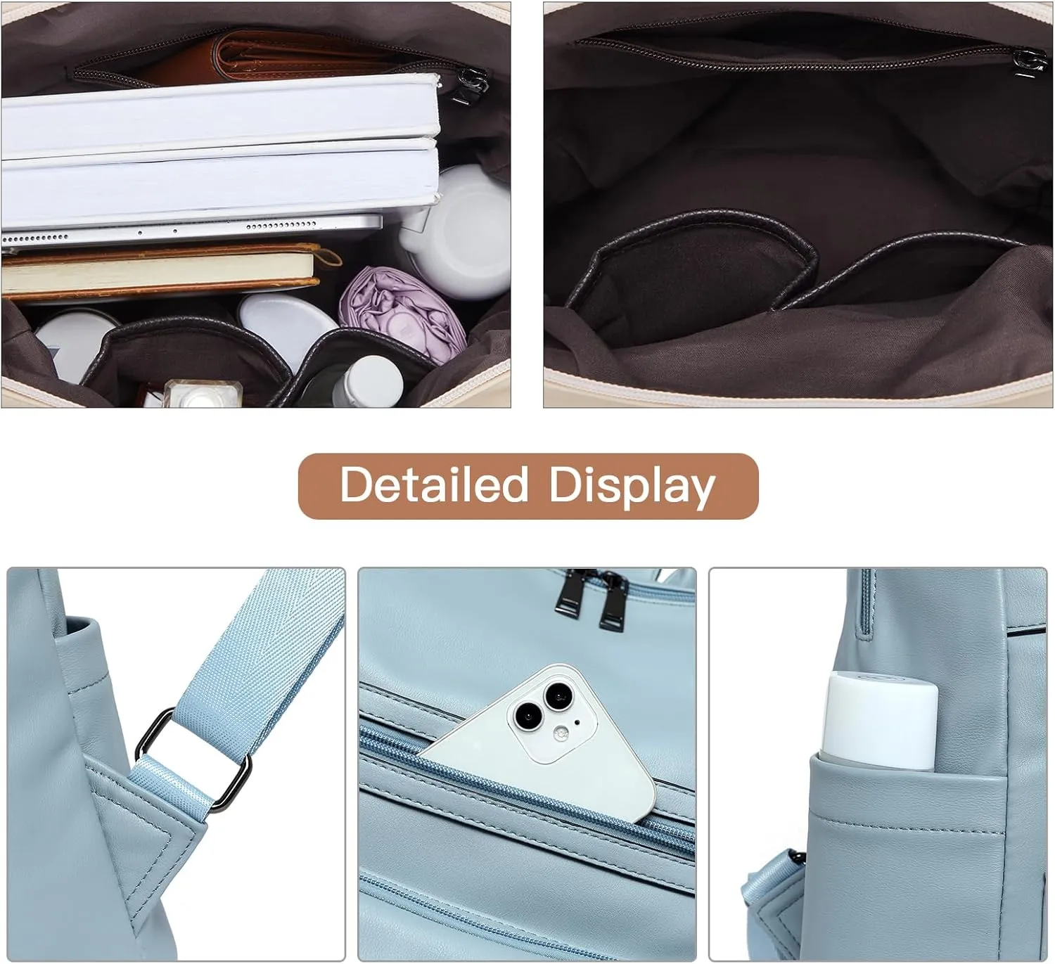BROMEN Backpack Purse for Women Fashion Leather Designer Travel Large Ladies Shoulder Bags