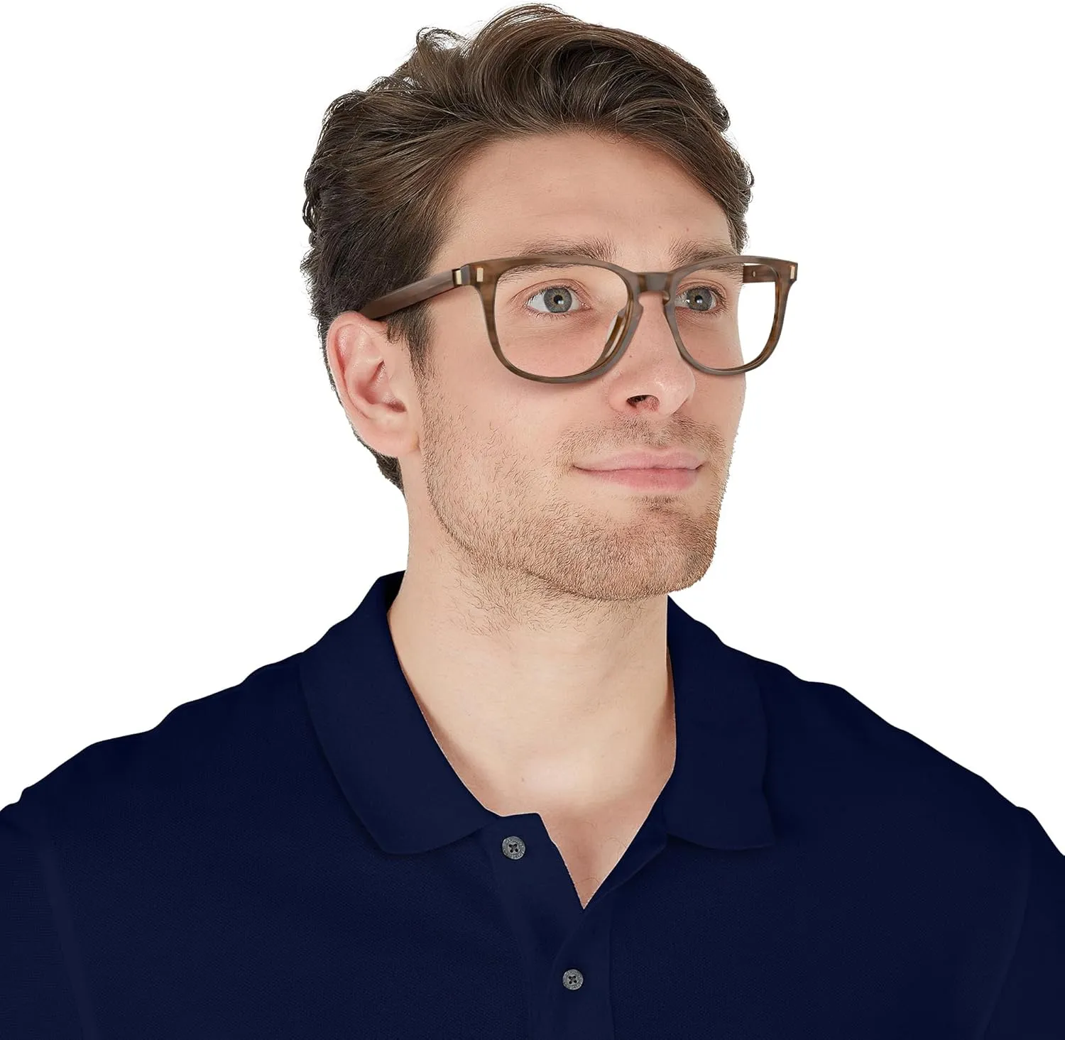 Brooks Brothers Mens BB2060u Universal Fit Rectangular Prescription Eyewear Frames