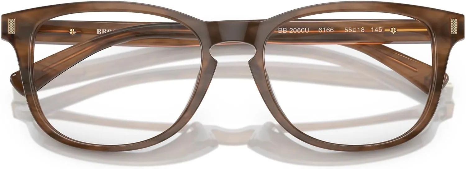 Brooks Brothers Mens BB2060u Universal Fit Rectangular Prescription Eyewear Frames