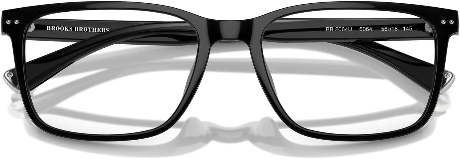 Brooks Brothers Men's Bb2064u Universal Fit Rectangular Prescription Eyewear Frames