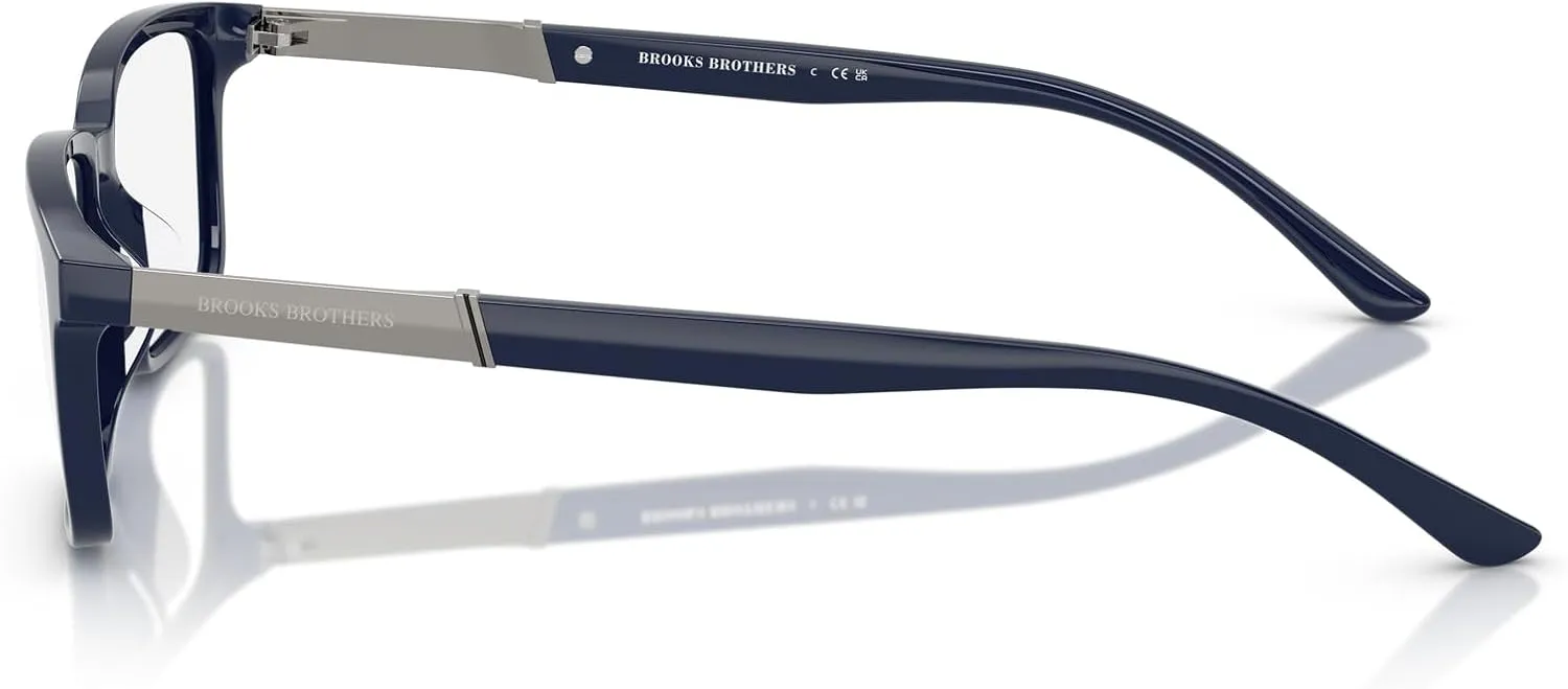 Brooks Brothers Men's Bb2070u Universal Fit Rectangular Prescription Eyewear Frames