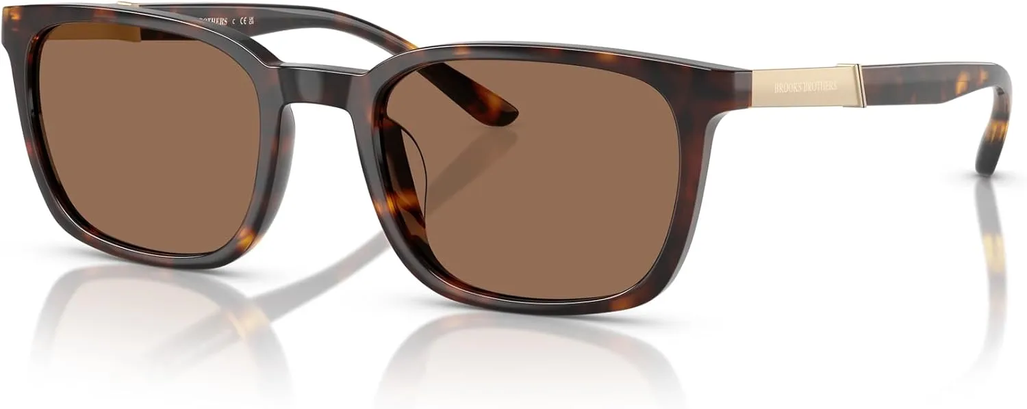 Brooks Brothers Men's Bb5054u Universal Fit Rectangular Sunglasses