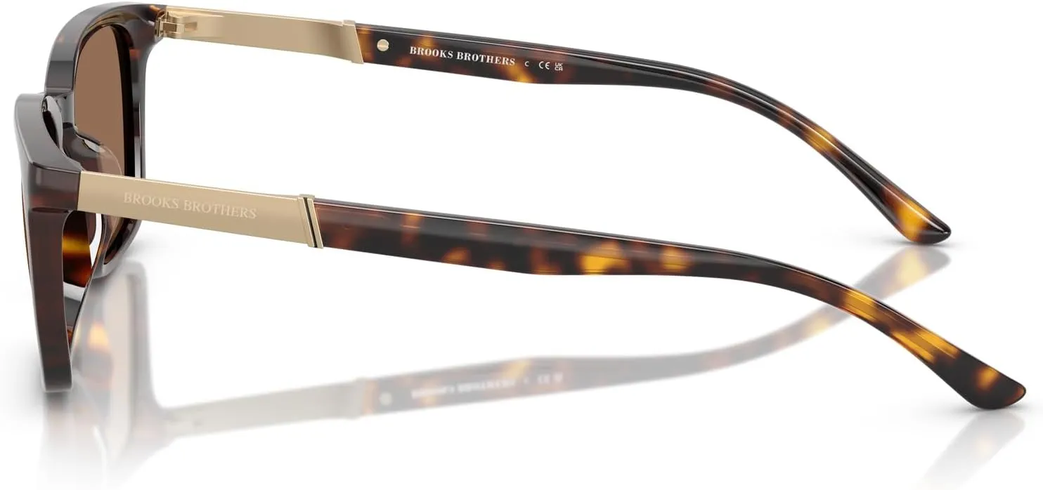 Brooks Brothers Men's Bb5054u Universal Fit Rectangular Sunglasses