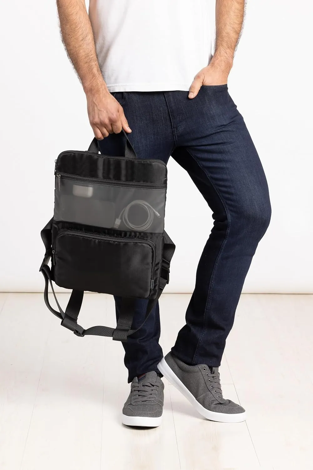 Brookstone Luggage Carry On Harness - Travel Accessories Bag with Storage Pockets - Carry On Luggage With Laptop Compartment