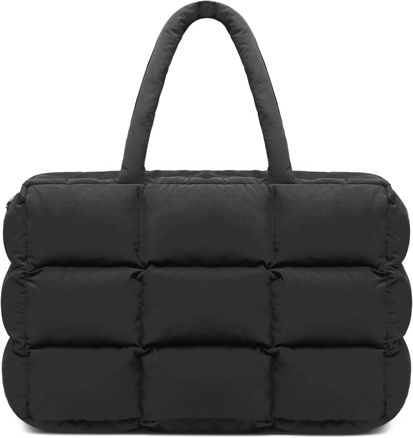 BTOOP Puffer Tote for Women, Large Quilted Puffy Bag with Zipper, Lightweight Cute Bag for Work Travel Shop Gym