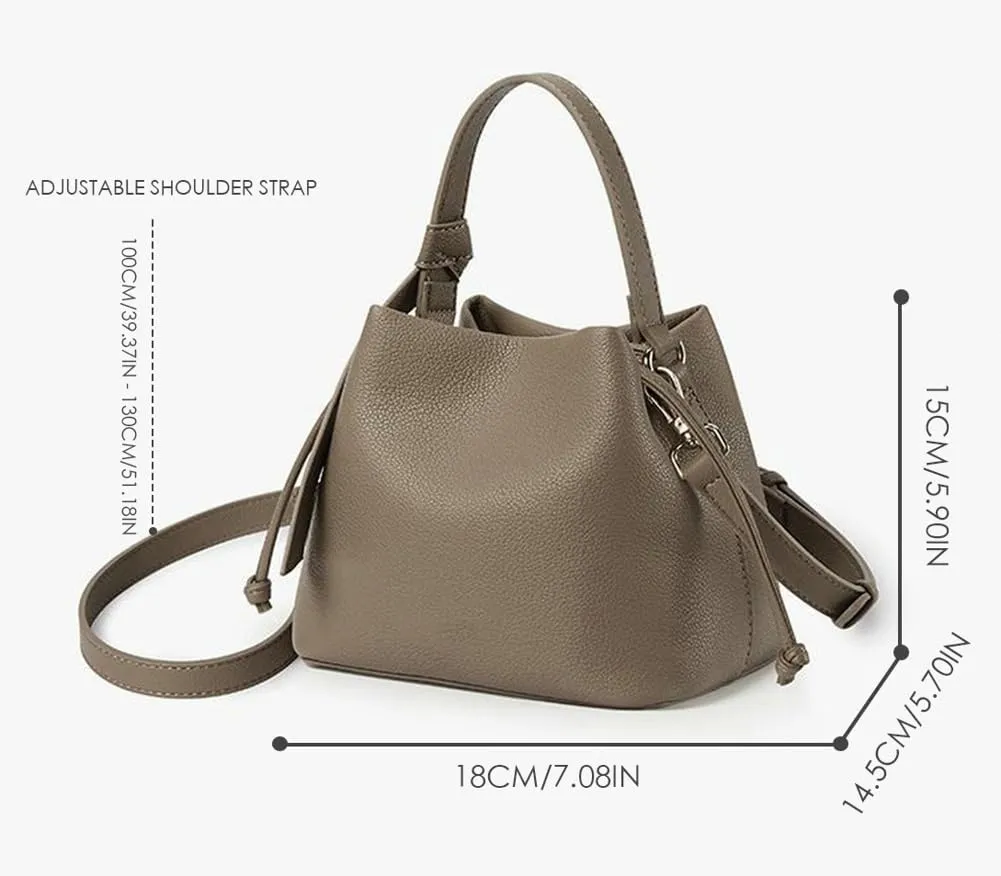 Bucket Bags Drawstring Handbags Women 2025 Spring Trendy Shoulder Crossbody Purses Top Handle Tote with Removeable Strap