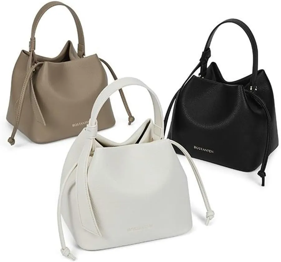 Bucket Bags Drawstring Handbags Women 2025 Spring Trendy Shoulder Crossbody Purses Top Handle Tote with Removeable Strap