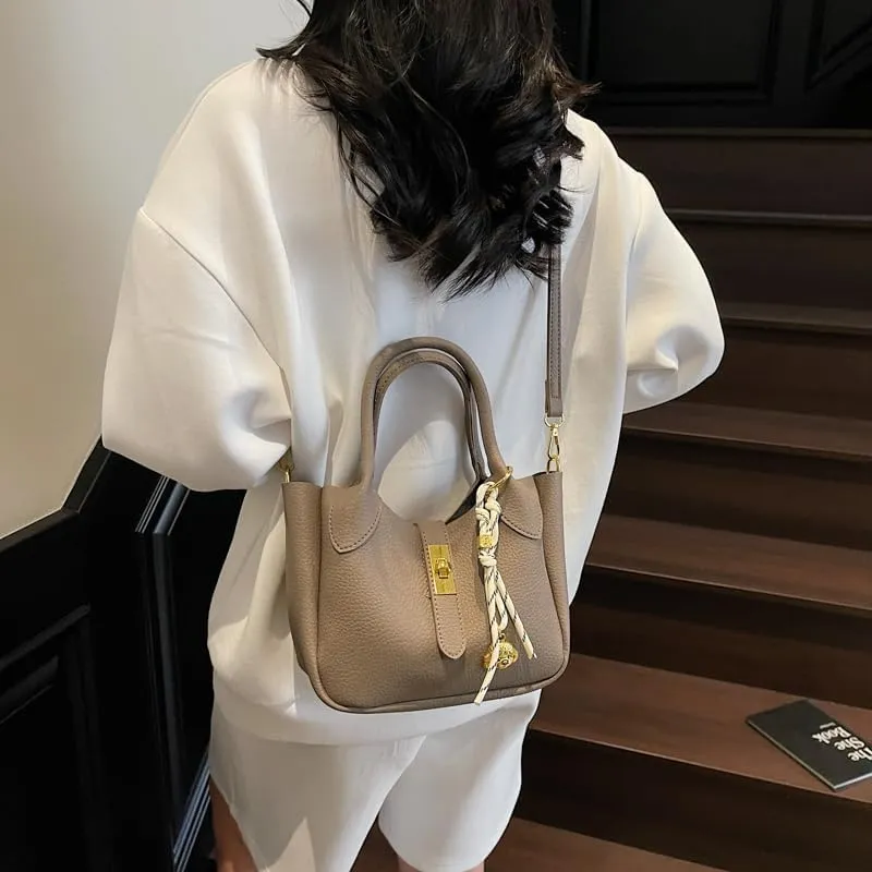Bucket Bags for Women Crossbody Top Handle Bag Elegant Hobo Handbag Tote Purse Faux Leather Shoulder Bag with Zipper