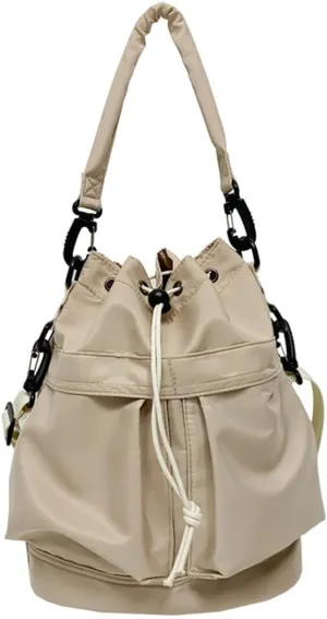 Bucket Shoulder Bags Drawstring Bucket Bag for Women Super Lightweight Nylon Crossbody Bag Tote Handbags for Travel Hiking