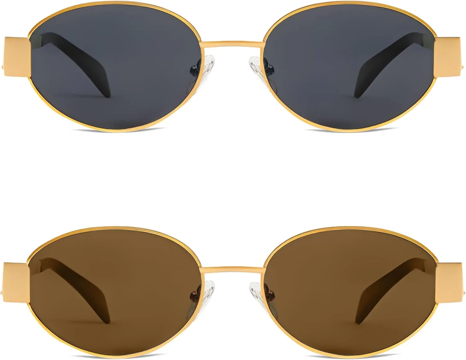 BUTABY Retro Oval Sunglasses for Women Men Designer Trendy Sun Glasses Classic Shades UV400 Protection