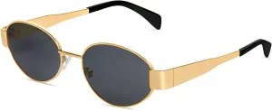BUTABY Retro Oval Sunglasses for Women Men Designer Trendy Sun Glasses Classic Shades UV400 Protection