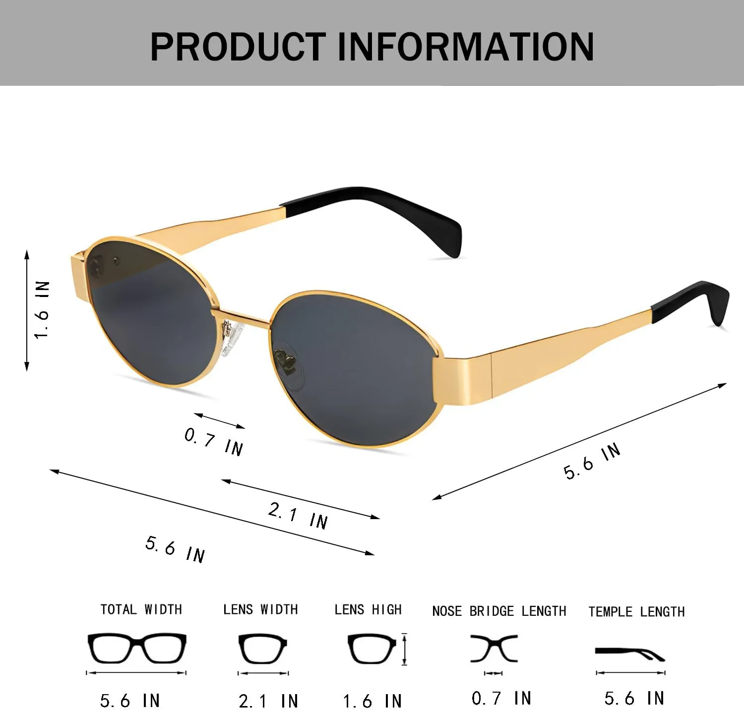 BUTABY Retro Oval Sunglasses for Women Men Designer Trendy Sun Glasses Classic Shades UV400 Protection