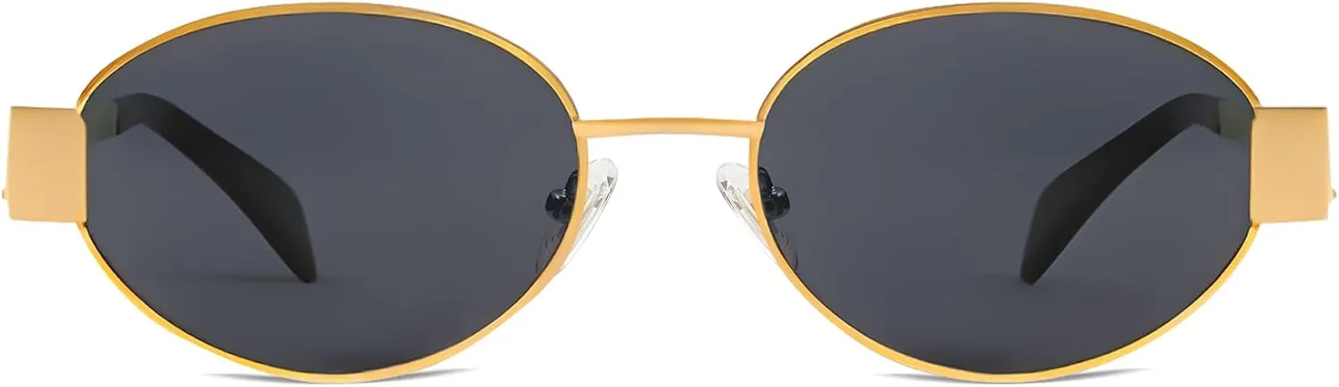 BUTABY Retro Oval Sunglasses for Women Men Designer Trendy Sun Glasses Classic Shades UV400 Protection