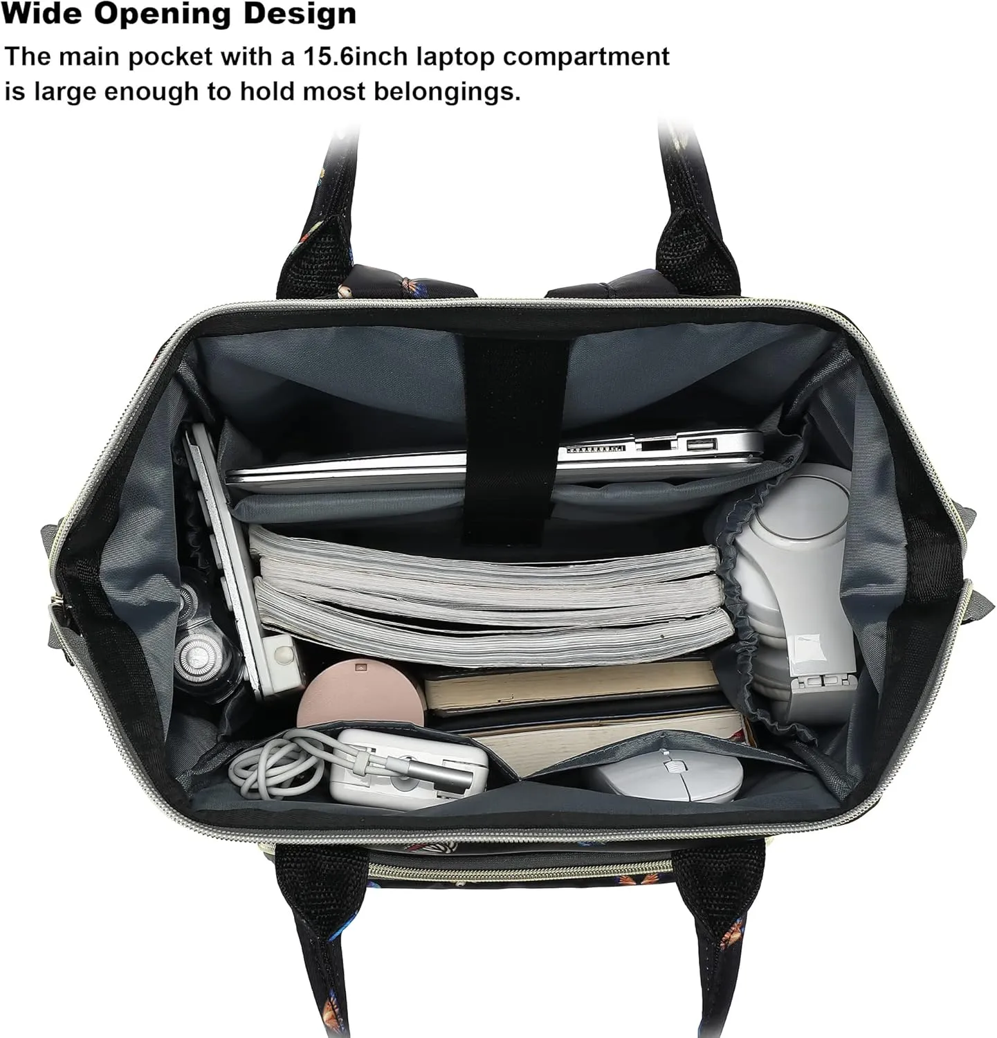 Butterfly Laptop Backpack for Women Men, 15.6 inch College School Backpack Bookbag for Work/School/Travel/Business
