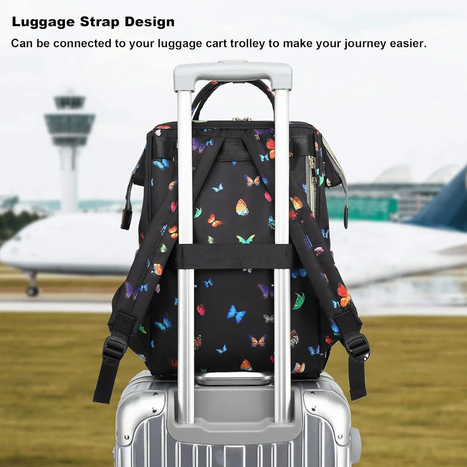 Butterfly Laptop Backpack for Women Men, 15.6 inch College School Backpack Bookbag for Work/School/Travel/Business