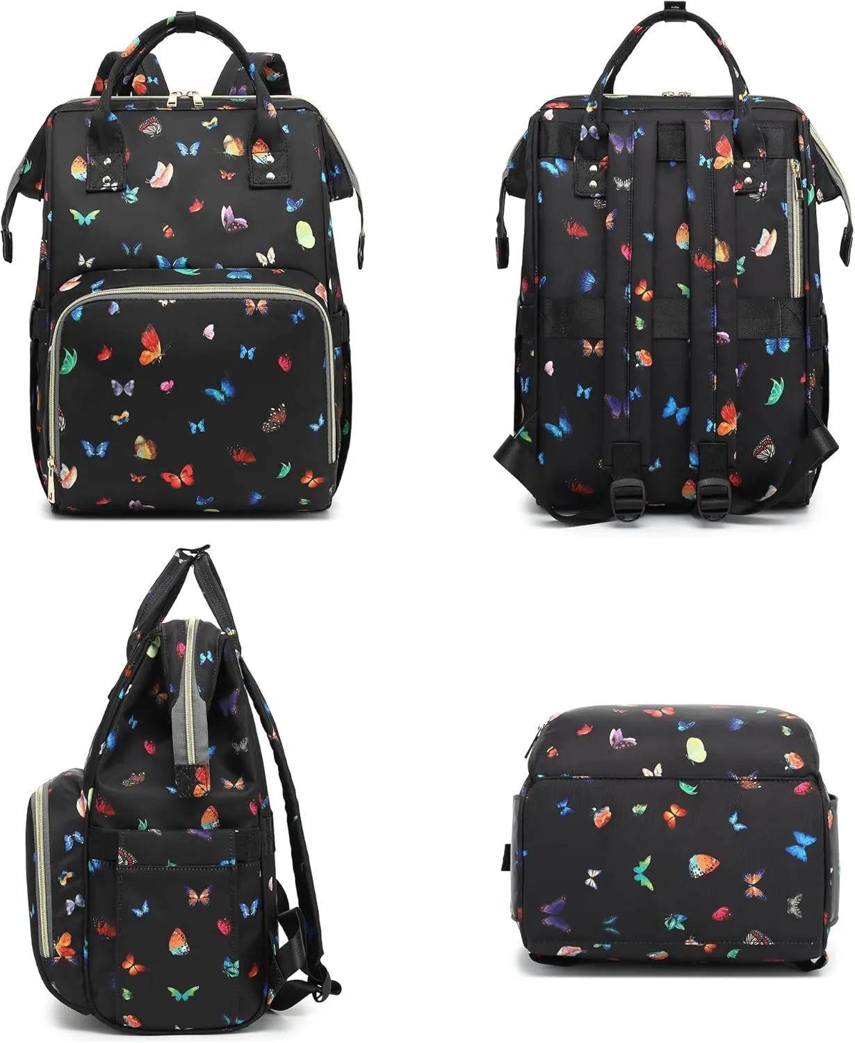 Butterfly Laptop Backpack for Women Men, 15.6 inch College School Backpack Bookbag for Work/School/Travel/Business