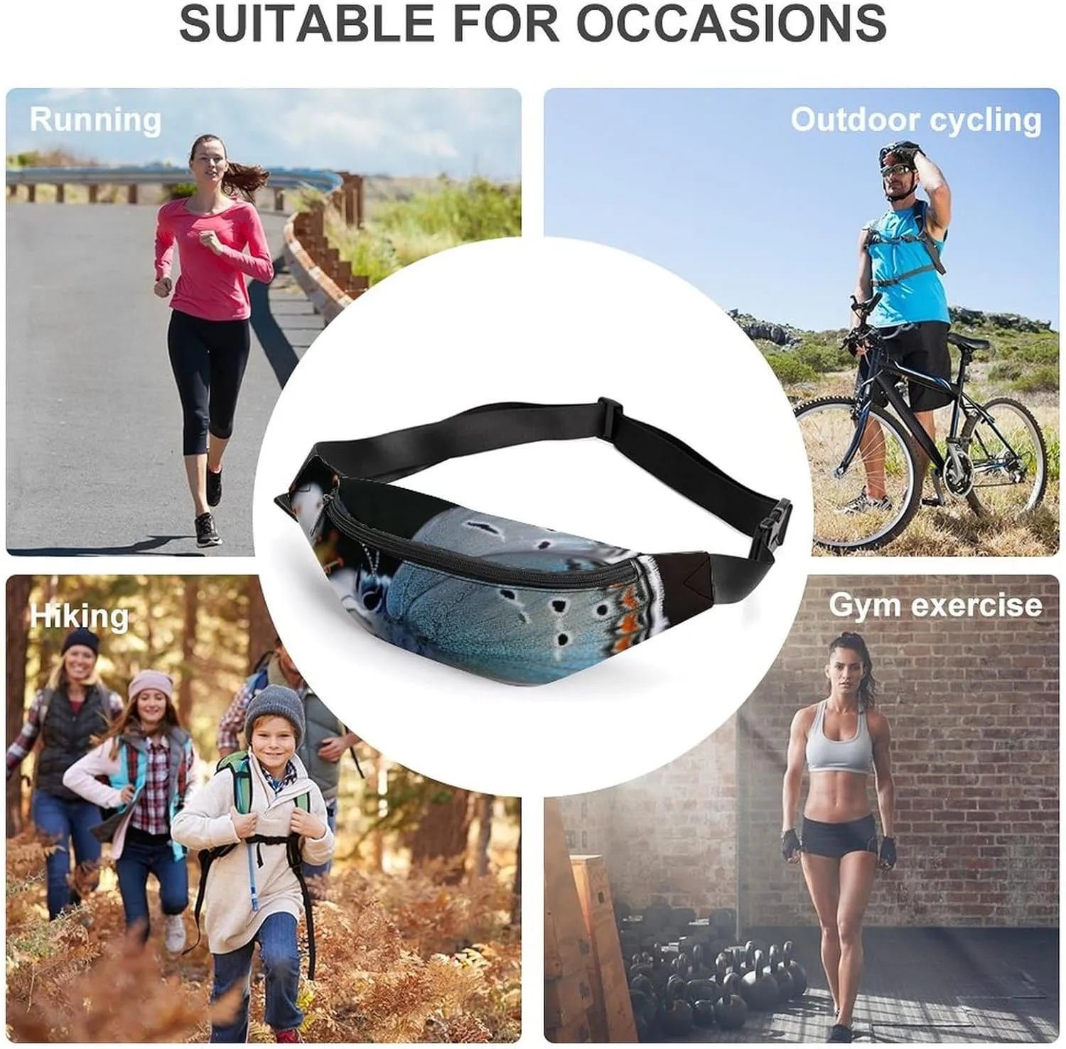 Butterfly Lingering on Flower Fanny Pack for Women Men Waist Bag Waterproof Belt Bag with Adjustable Strap