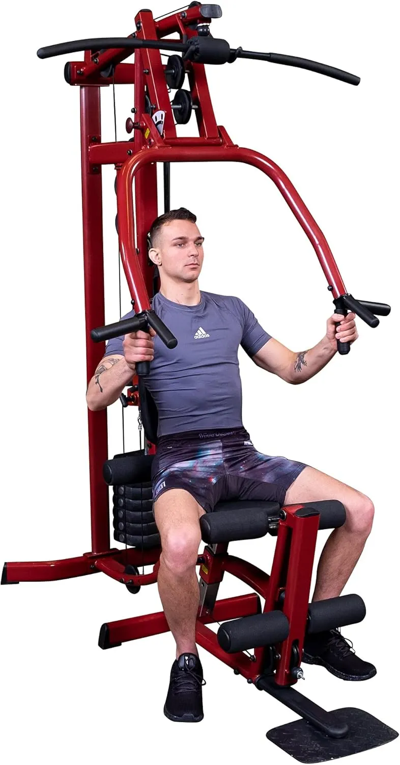 by Body-Solid (BFMG30) Multi-Station Single Weight Stack Home Gym Machine, Arm & Leg Strength Training Functional Exercise, Red