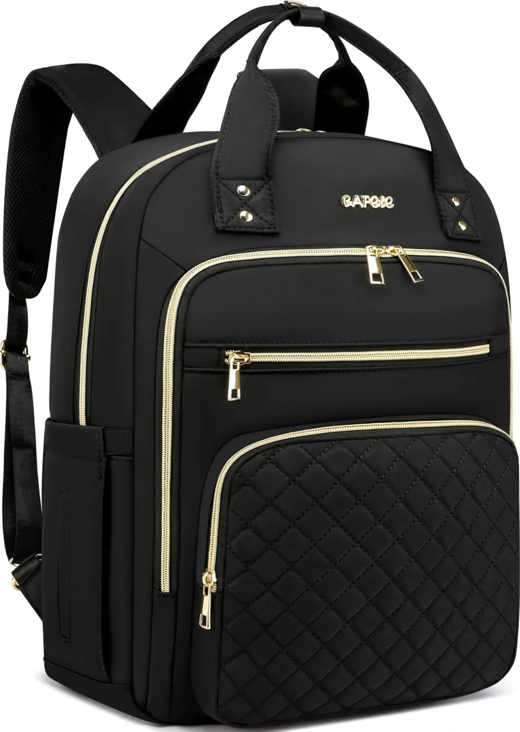 CAFELE Convertible Backpack for Women,College Work Teacher backpack for 17.3 Inch laptop with USB Port,Travel Anti Theft Laptops Backpack, Shoulder Purse Bags,Quilted Black(2325H-02)
