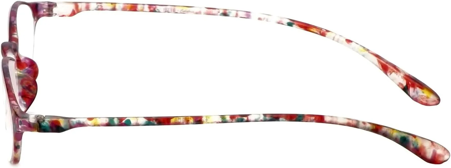 Calabria 719 Flexie Oval Flexible Reading Glasses Men Women Trendy Bendable Readers Lightweight TR 90 Frame Durable Eyeglass