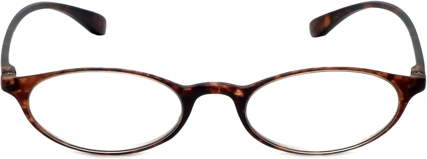 Calabria 719 Flexie Oval Flexible Reading Glasses Men Women Trendy Bendable Readers Lightweight TR 90 Frame Durable Eyeglass