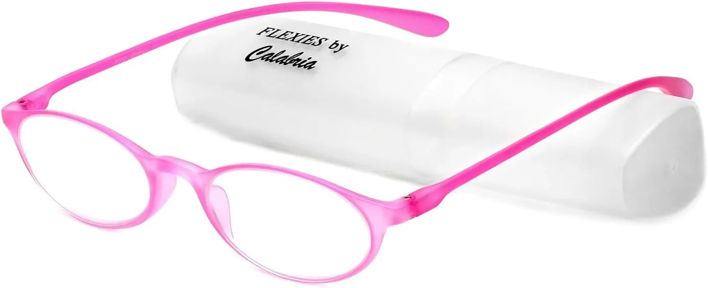 Calabria 719 Flexie Oval Flexible Reading Glasses Men Women Trendy Bendable Readers Lightweight TR 90 Frame Durable Eyeglass