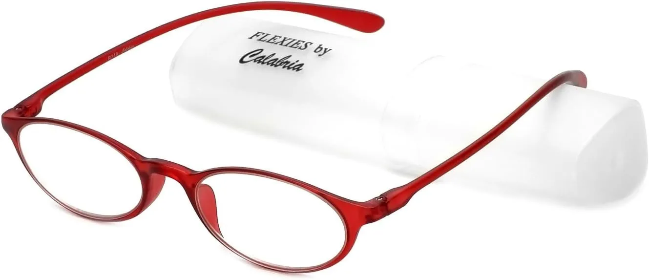 Calabria 719 Flexie Oval Flexible Reading Glasses Men Women Trendy Bendable Readers Lightweight TR 90 Frame Durable Eyeglass