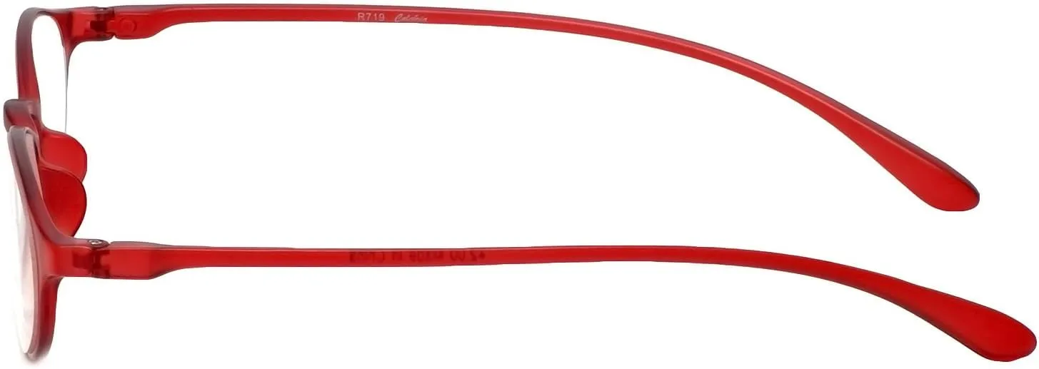 Calabria 719 Flexie Oval Flexible Reading Glasses Men Women Trendy Bendable Readers Lightweight TR 90 Frame Durable Eyeglass