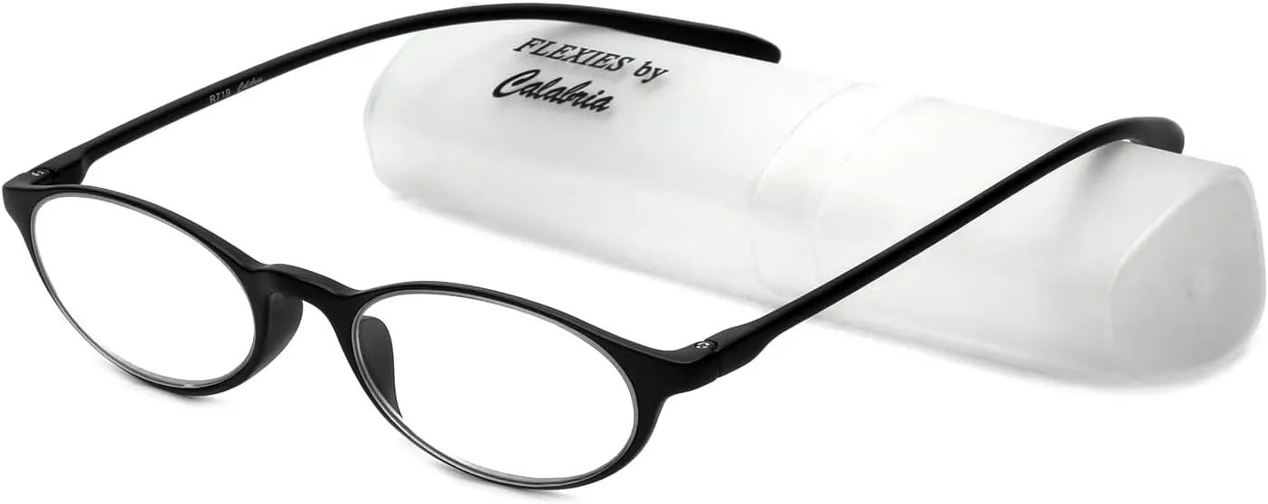 Calabria 719 Flexie Oval Flexible Reading Glasses Men Women Trendy Bendable Readers Lightweight TR 90 Frame Durable Eyeglass