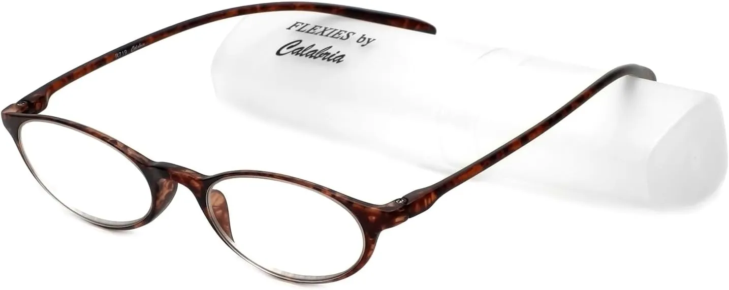 Calabria 719 Flexie Oval Flexible Reading Glasses Men Women Trendy Bendable Readers Lightweight TR 90 Frame Durable Eyeglass
