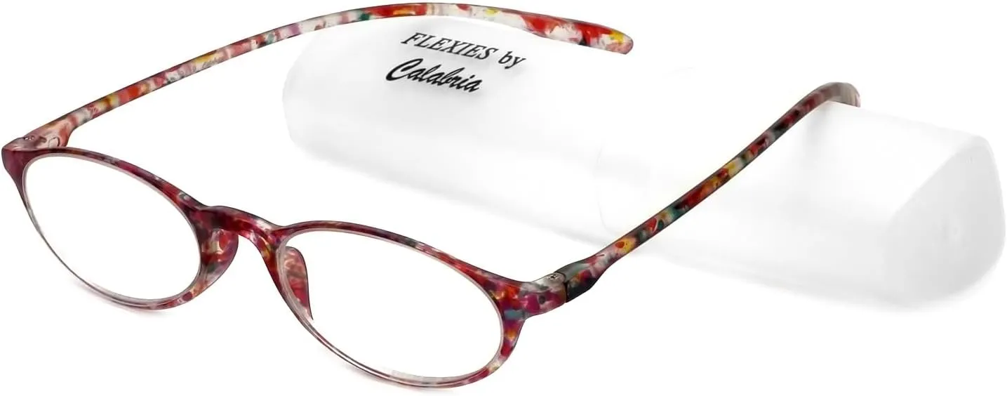 Calabria 719 Flexie Oval Flexible Reading Glasses Men Women Trendy Bendable Readers Lightweight TR 90 Frame Durable Eyeglass