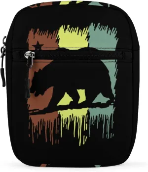 Cali California Republic State Bear Rasta Small Crossbody Bags for Women Men Sling Purse Shoulder Bag with Adjustable Strap