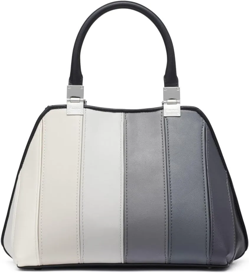 Calvin Klein Granite Geometric Satchel – 2 in 1, Vegan Leather, 2 Pockets