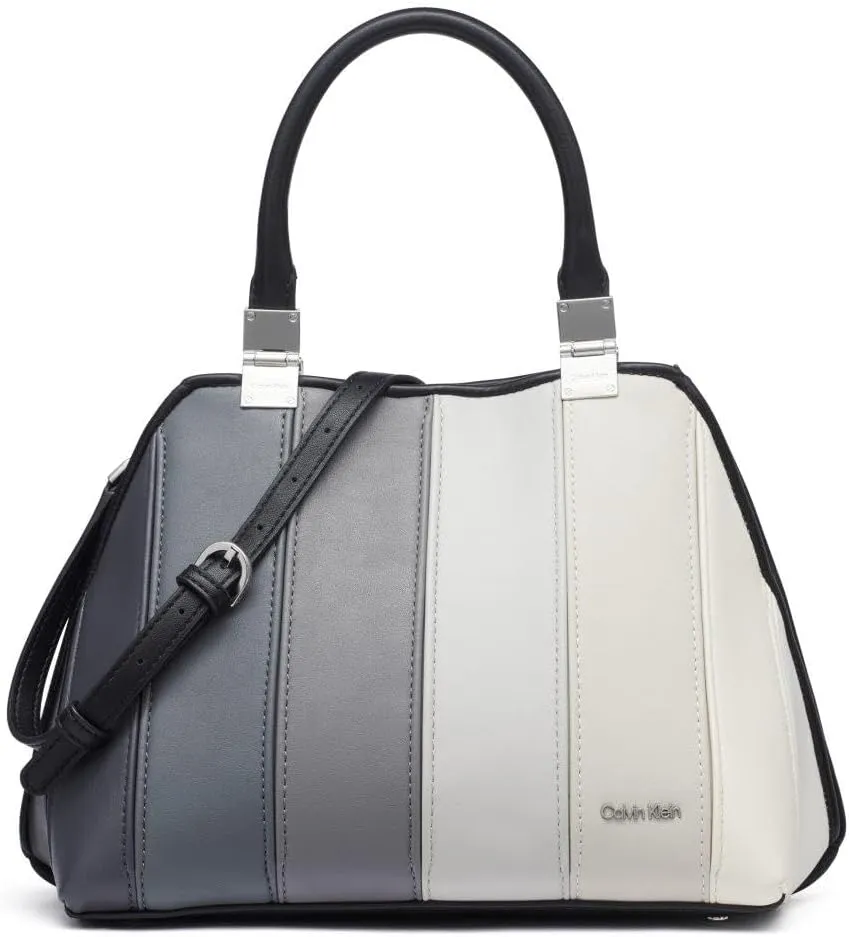 Calvin Klein Granite Geometric Satchel – 2 in 1, Vegan Leather, 2 Pockets