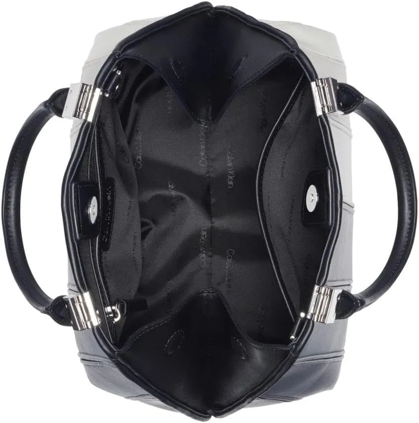 Calvin Klein Granite Geometric Satchel – 2 in 1, Vegan Leather, 2 Pockets