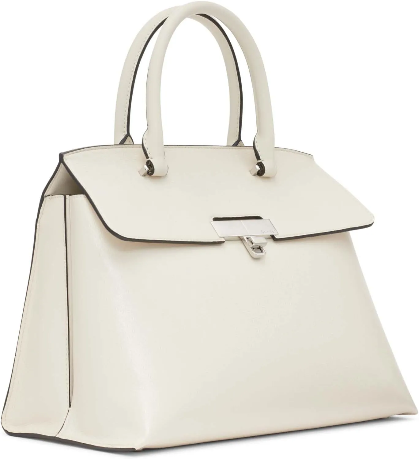 Calvin Klein Women's Becky Turn Lock Satchel – 2 in 1, Vegan Leather, 3 Pockets