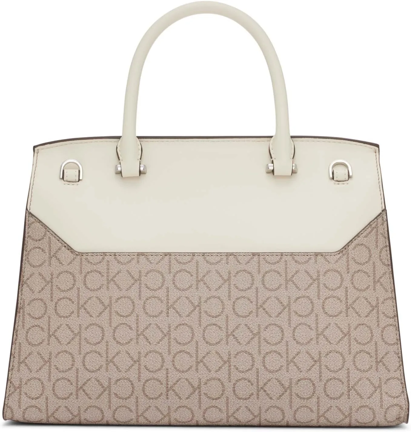 Calvin Klein Women's Becky Turn Lock Satchel – 2 in 1, Vegan Leather, 3 Pockets