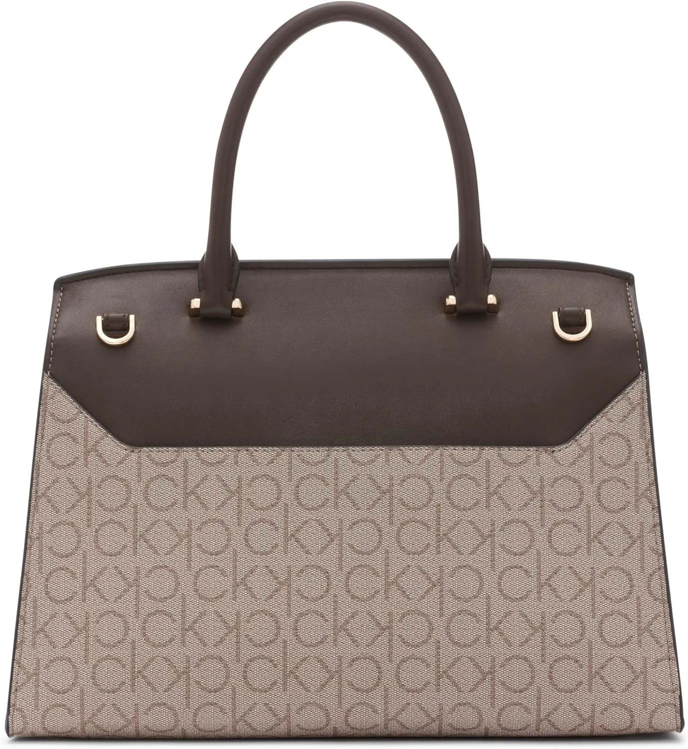 Calvin Klein Women's Becky Turn Lock Satchel – 2 in 1, Vegan Leather, 3 Pockets