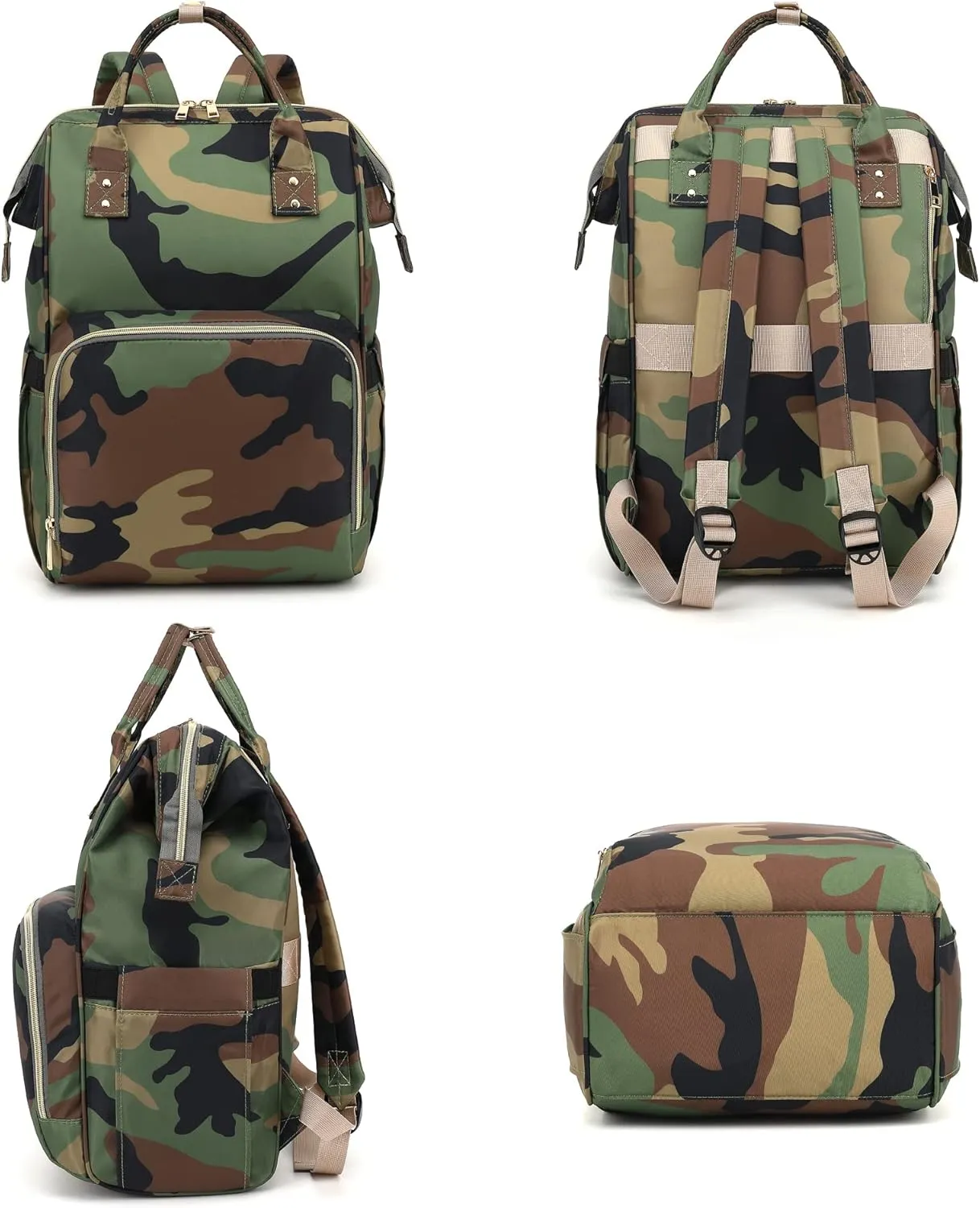 Camo Laptop Backpack for Women Men, 15.6 inch College School Backpack Bookbag for Work/School/Travel/Business